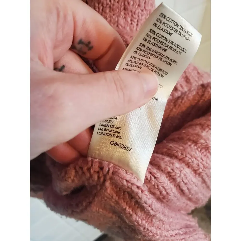 Free People Women's Brookside Tunic Sweater in Pink Lightning Size Medium - Picture 7 of 12